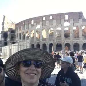 Elizabeth of M4 Travel Architect of San Antonio, Texas at the Coliseum in Rome, Italy